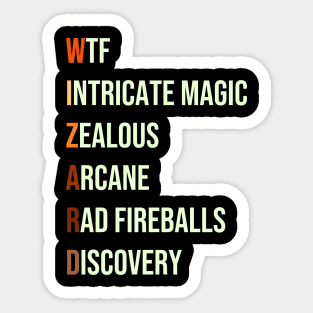 Wizard Mage Class RPG Roleplaying Dungeon Sorcerer Meme Gift Sticker